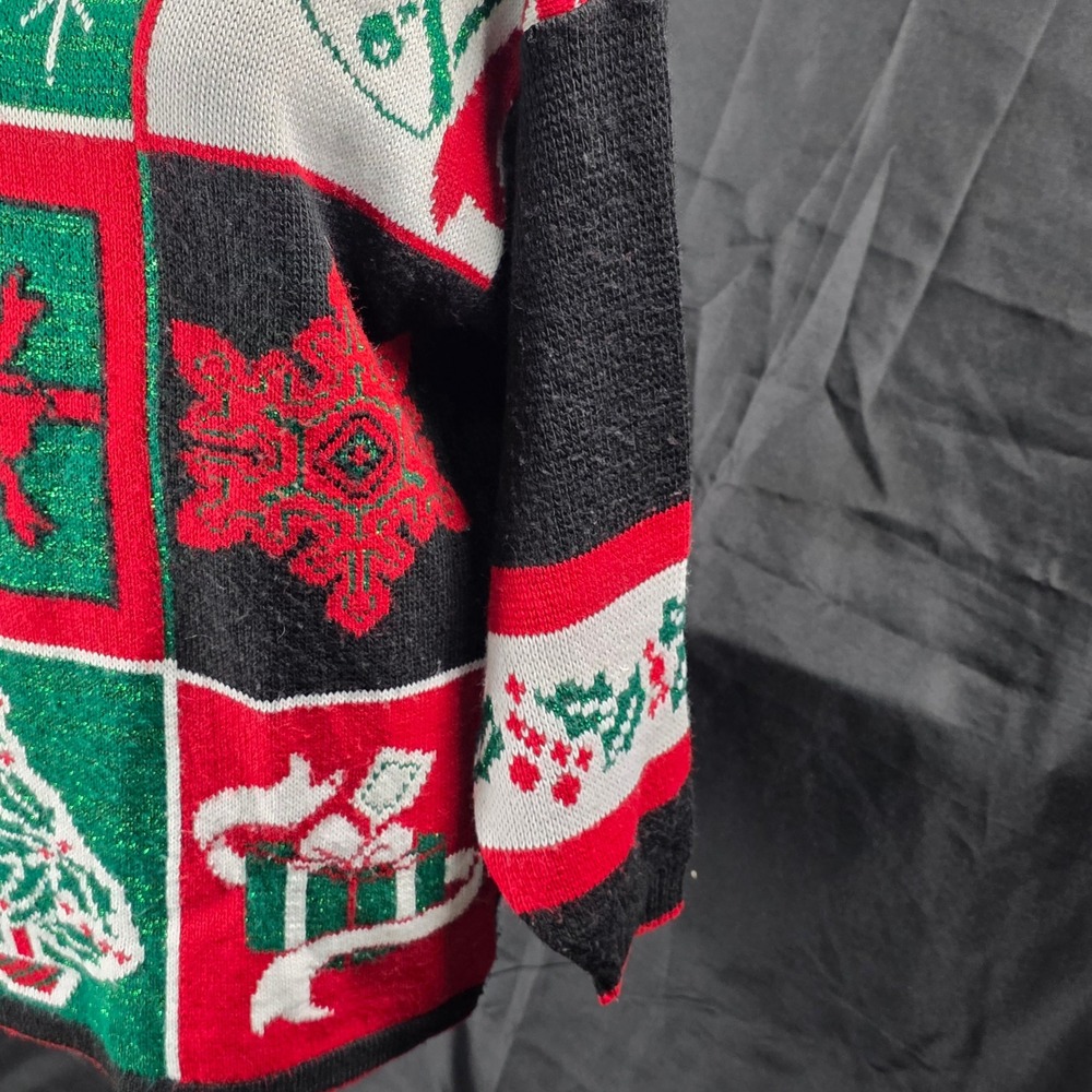 Vintage Christmas Sweater by Browne U.S.A. Womens Party Holiday Red Green Small - Picture 4 of 7